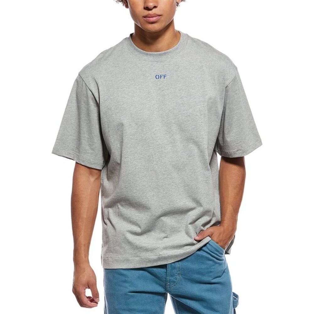 Off-White™ Mens  Skate Fit Dripping Arrow T-Shirt, Grey